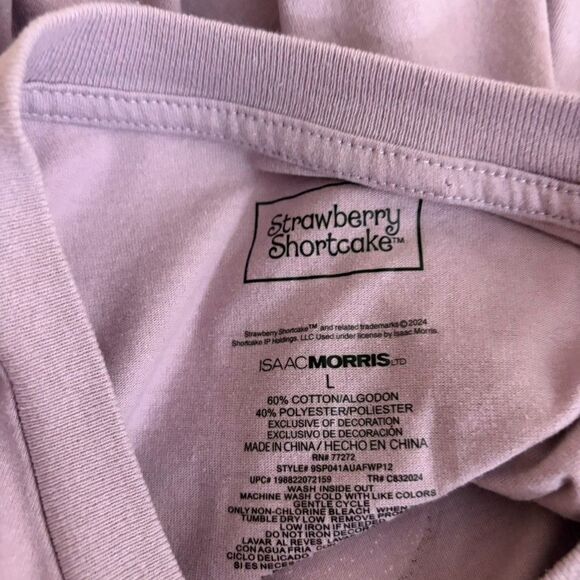 Strawberry Shortcake T-Shirt Women's Large Purple Graphic Tee Short Sleeve - Picture 6 of 7